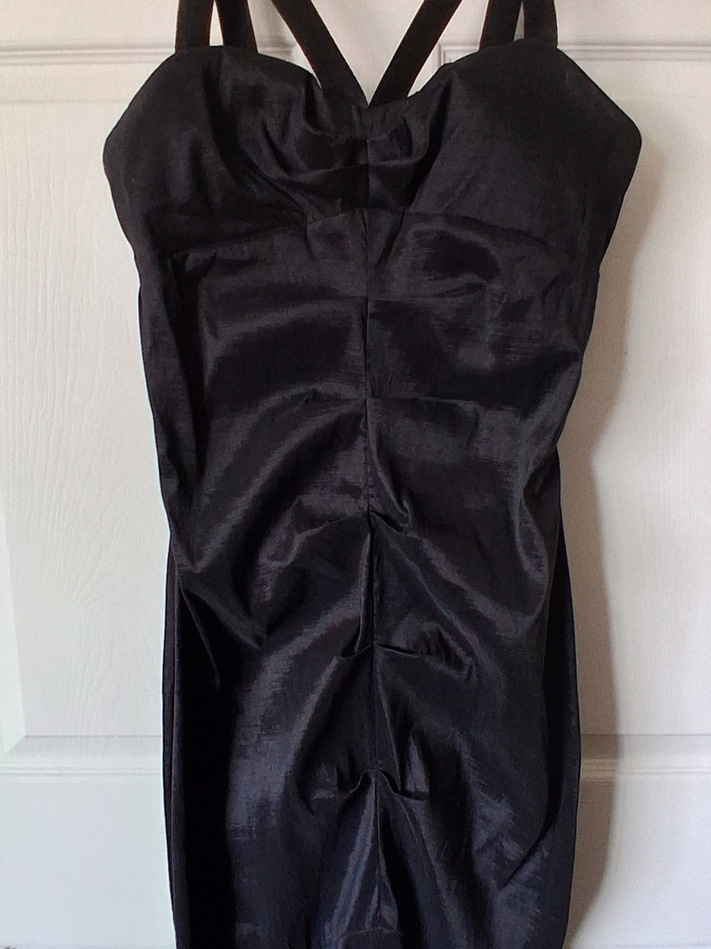 Windsor Ruched Black Maxi Dress Size 13 Like New